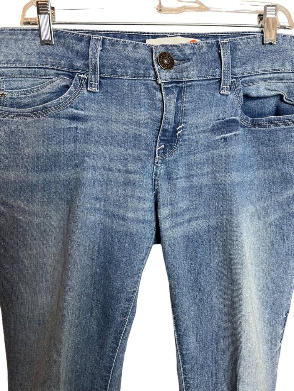 G by guess mid rise jeans size 31 stretch medium wash cuffed Y2K - Picture 2 of 14